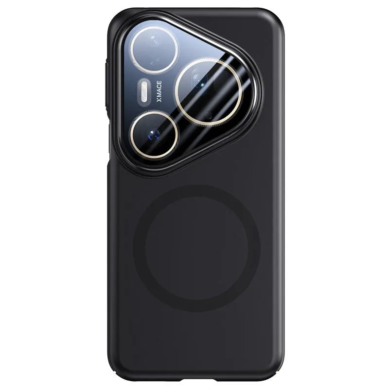 Huawei P80 phone case with magnetic lens bracket in frosted black silver red colours