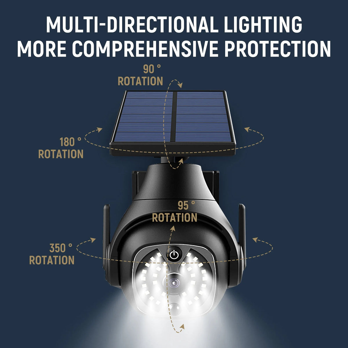 Solar powered outdoor wall light with human sensor, 1200mAh battery, ABS material, 145x120x170mm