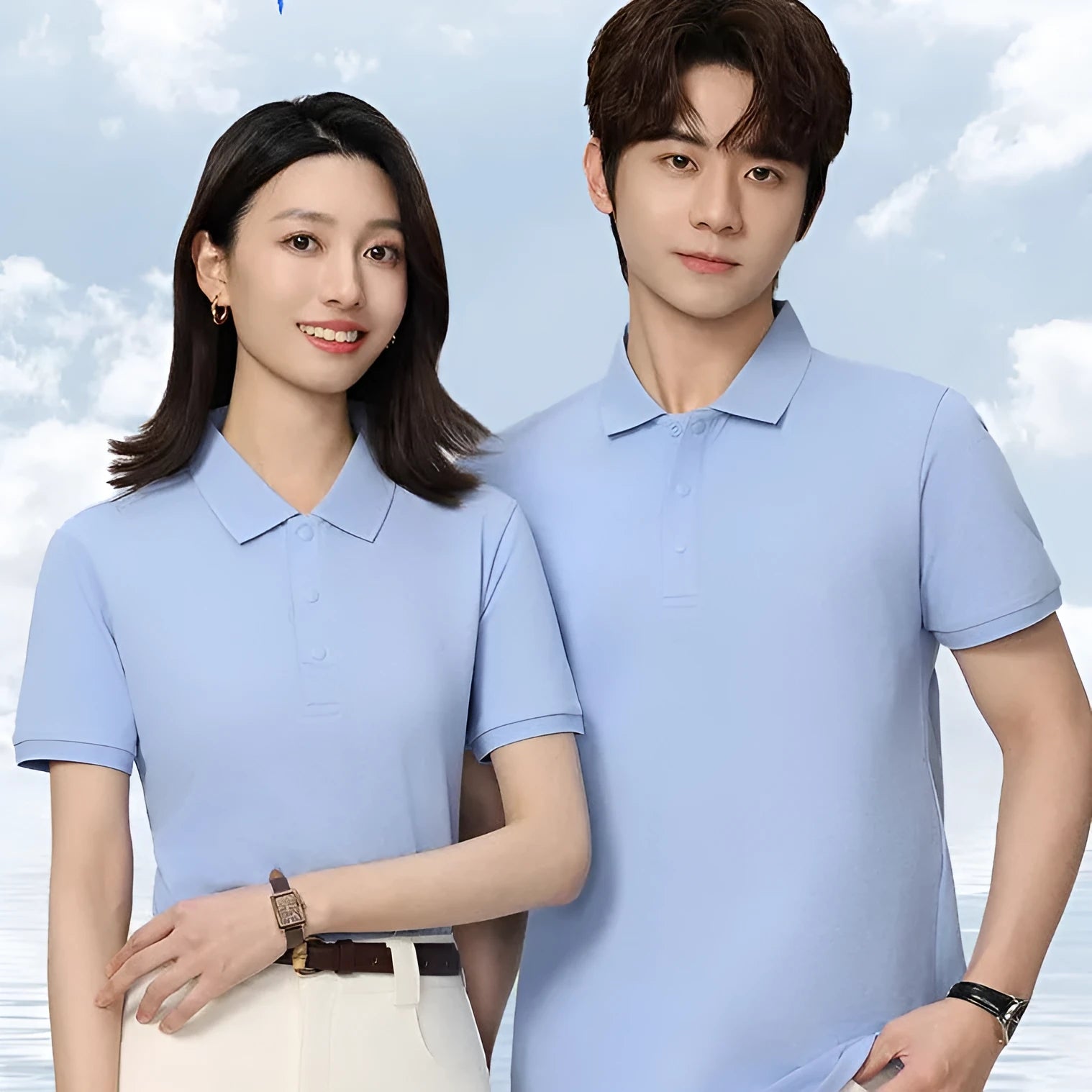 Short sleeve polo shirt with lapel collar in cotton fabric available in multiple colours and sizes