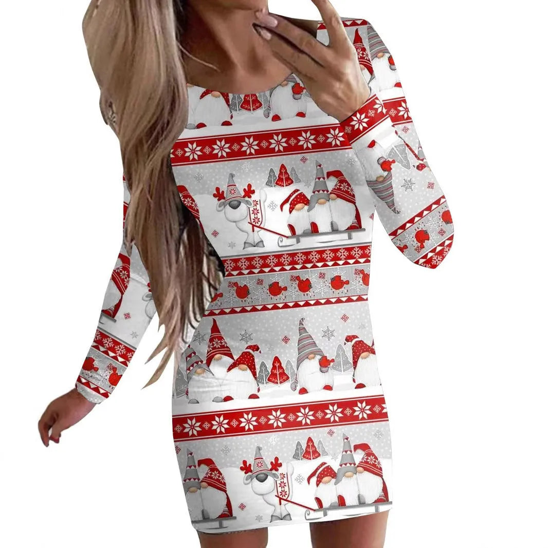 Women's printed polyester dress with animal pattern design in floral colour options