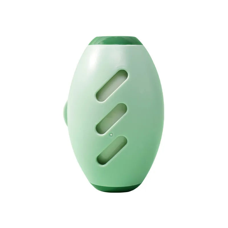 Green or white reusable gel lint roller ball for pet hair removal on fabric.