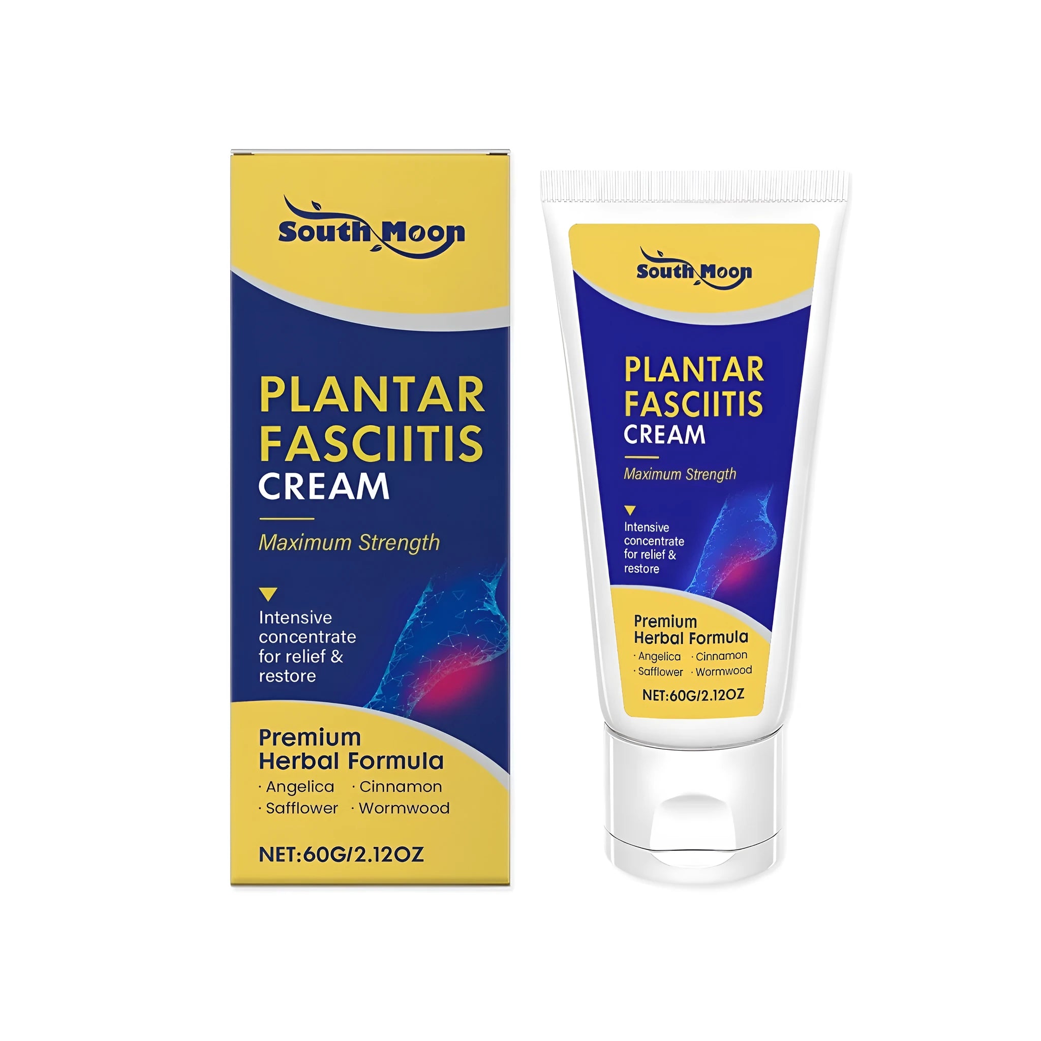 60g tube of foot relief cream with mint, angelica, cinnamon oil, safflower and mugwort leaves