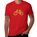 Red loose fit men's printed short sleeve T-shirt with round neck, shown flat.