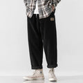 Men's loose straight corduroy sports trousers in multiple colours with mid waist design