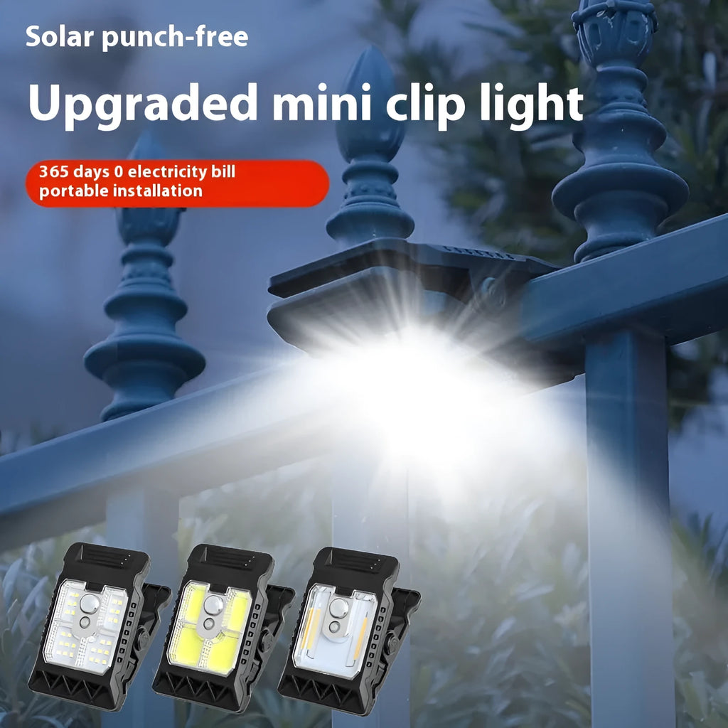 Compact white ABS human body induction clip lamp with clip and motion sensor visible.