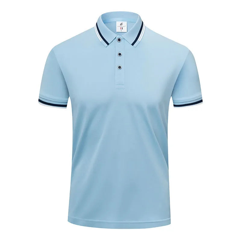 190g ice cotton lapel short sleeve top in bean green, men's casual shirt
