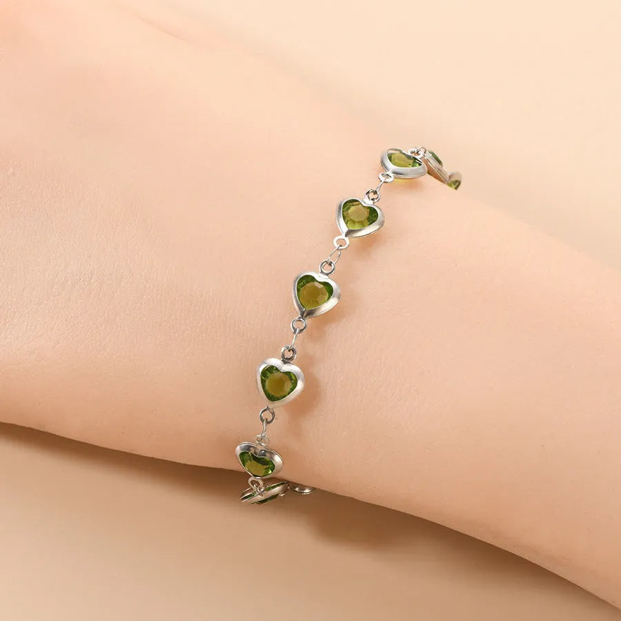 Devil's Eye geometric heart bracelet in stainless steel showing colourful electroplated finish