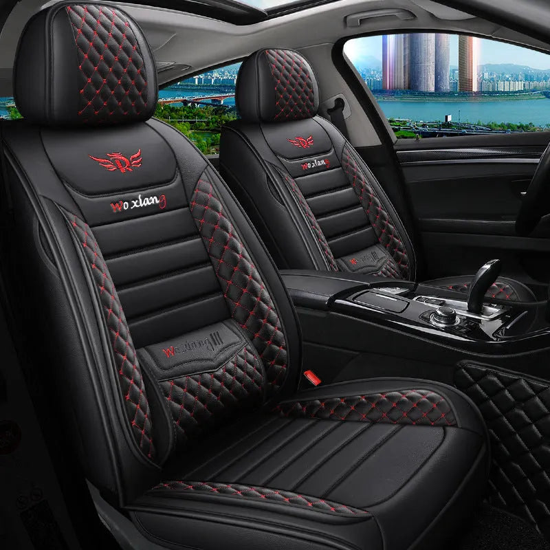 Leather high elastic sponge seat cushion in red on a car seat.
