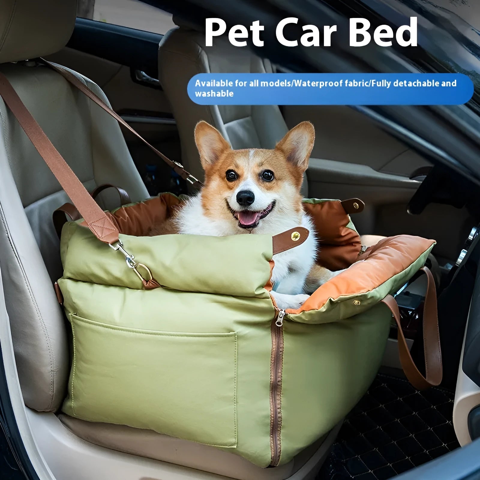 Portable cat car kennel with removable washable fabric in 55x50x45cm dimensions