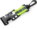 Fluorescent green metal safety clip with reflective tape and buckle for industrial glove clamping