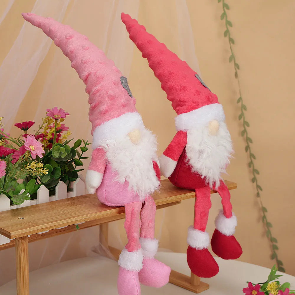Rudolf faceless love doll in pink with long legs, made from soft polyester fabric