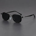 Retro-style square frame sunglasses with a mixed plastic and metal construction.