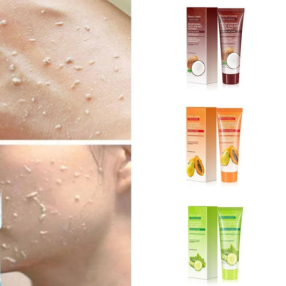Papaya coconut cucumber facial exfoliating gel cream 100ml tube for deep cleansing and hydration