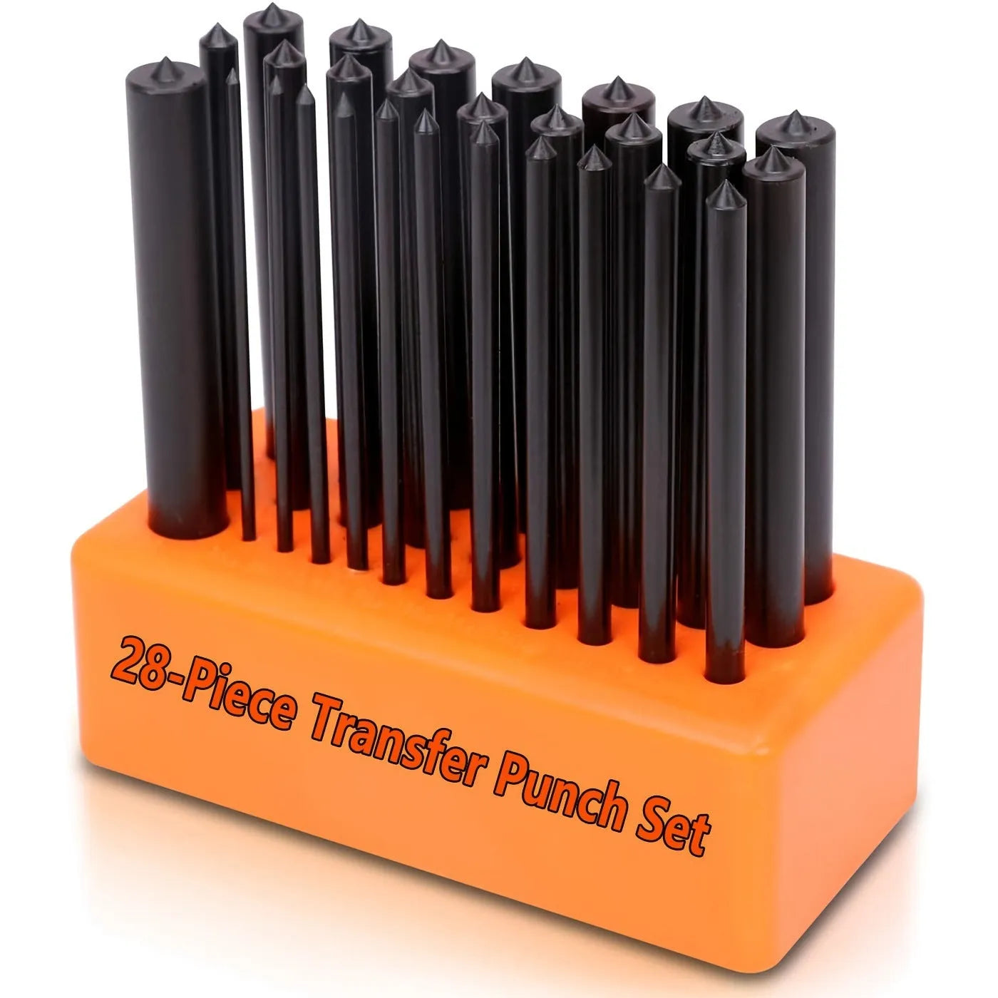 Orange punch needle tufting tool with metal mould head for textile crafts