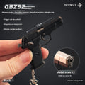 Semi-alloy disassembly grab model keychain pendant in black with geometric shape on key ring