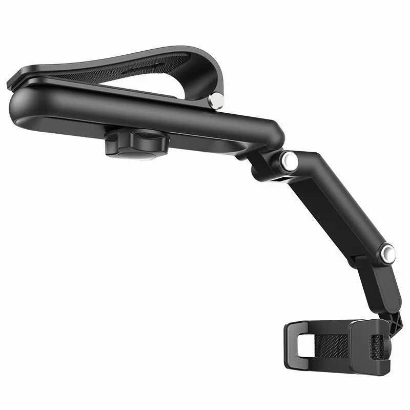 Car mobile phone holder bracket with clip for dashboard or windscreen mounting in black and green colour
