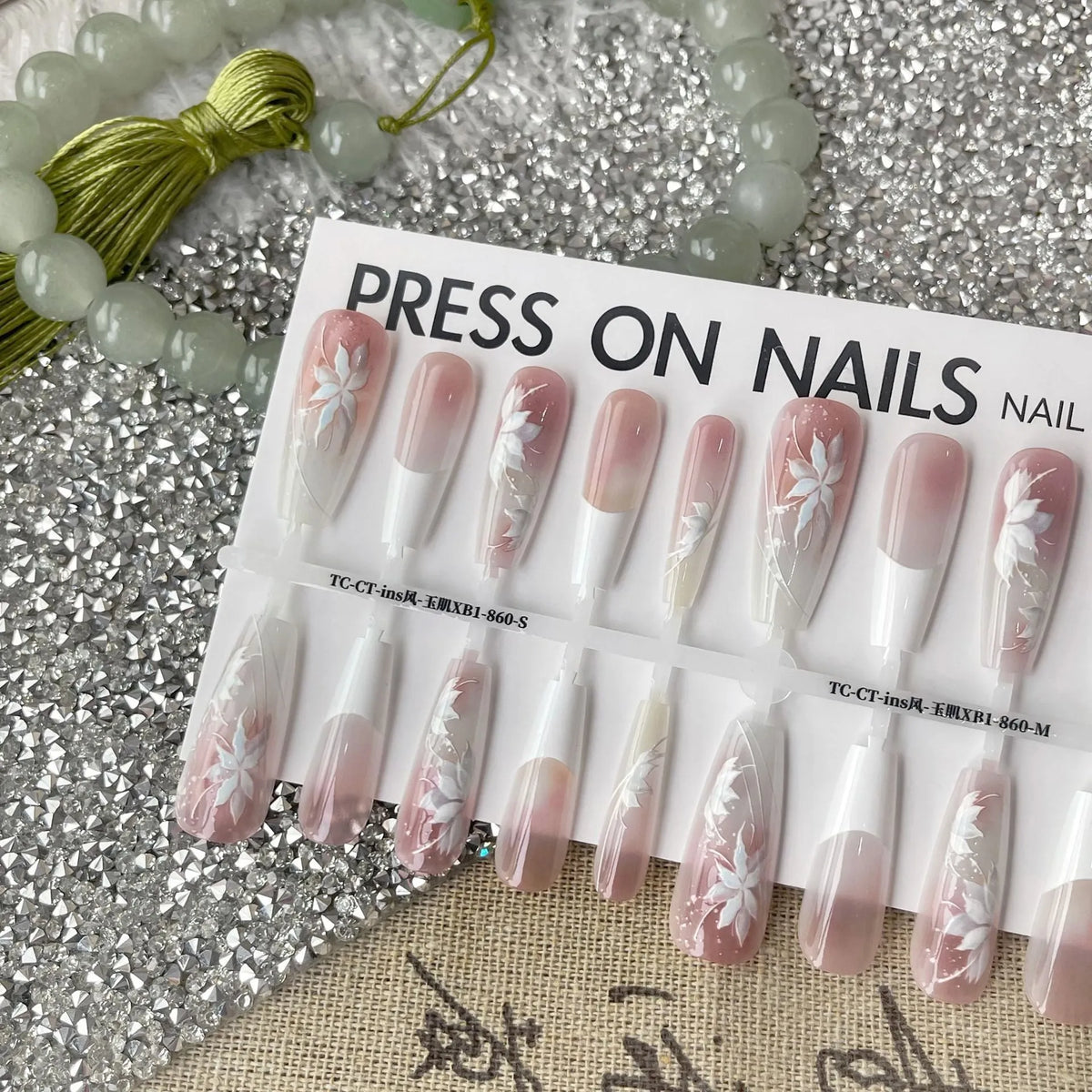 Sweet Cool Ancient Style nail stickers 40 pieces Ins Style Jade Leather retro ultra-thin seamless ladies