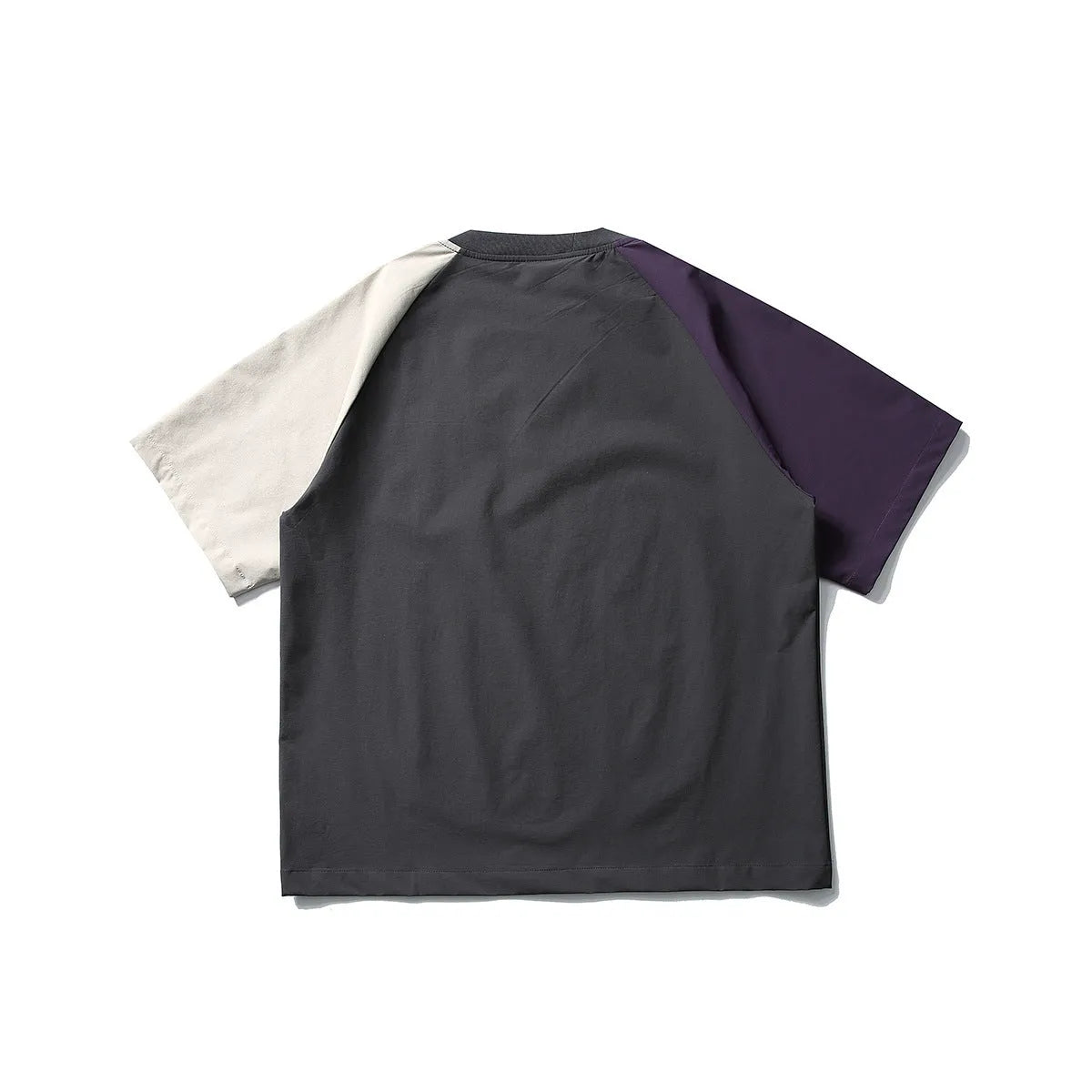 Dark grey quick-dry raglan sleeve t-shirt with contrast colour detailing