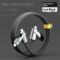 120W four-in-one data cable with zinc alloy connectors, TPE jacket, and multi-function switching interface in yellow