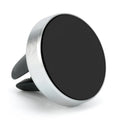 Magnetic car air vent mobile phone holder in rose gold, showing clip and 360-degree rotation joint.
