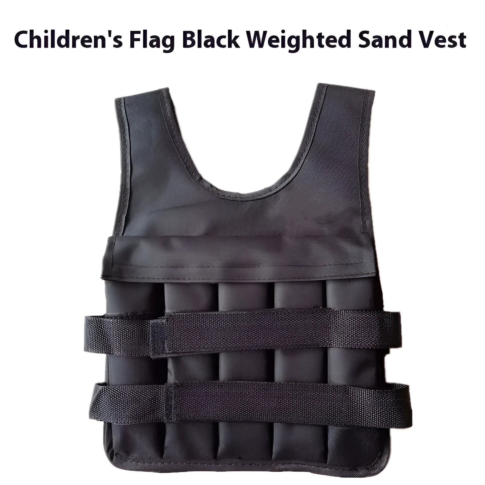 Children's adjustable sand weight training vest with removable weight compartments