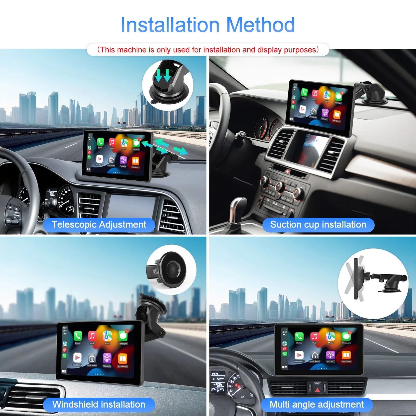 11.3 inch car touch screen display unit with wireless Android Auto and CarPlay on dashboard