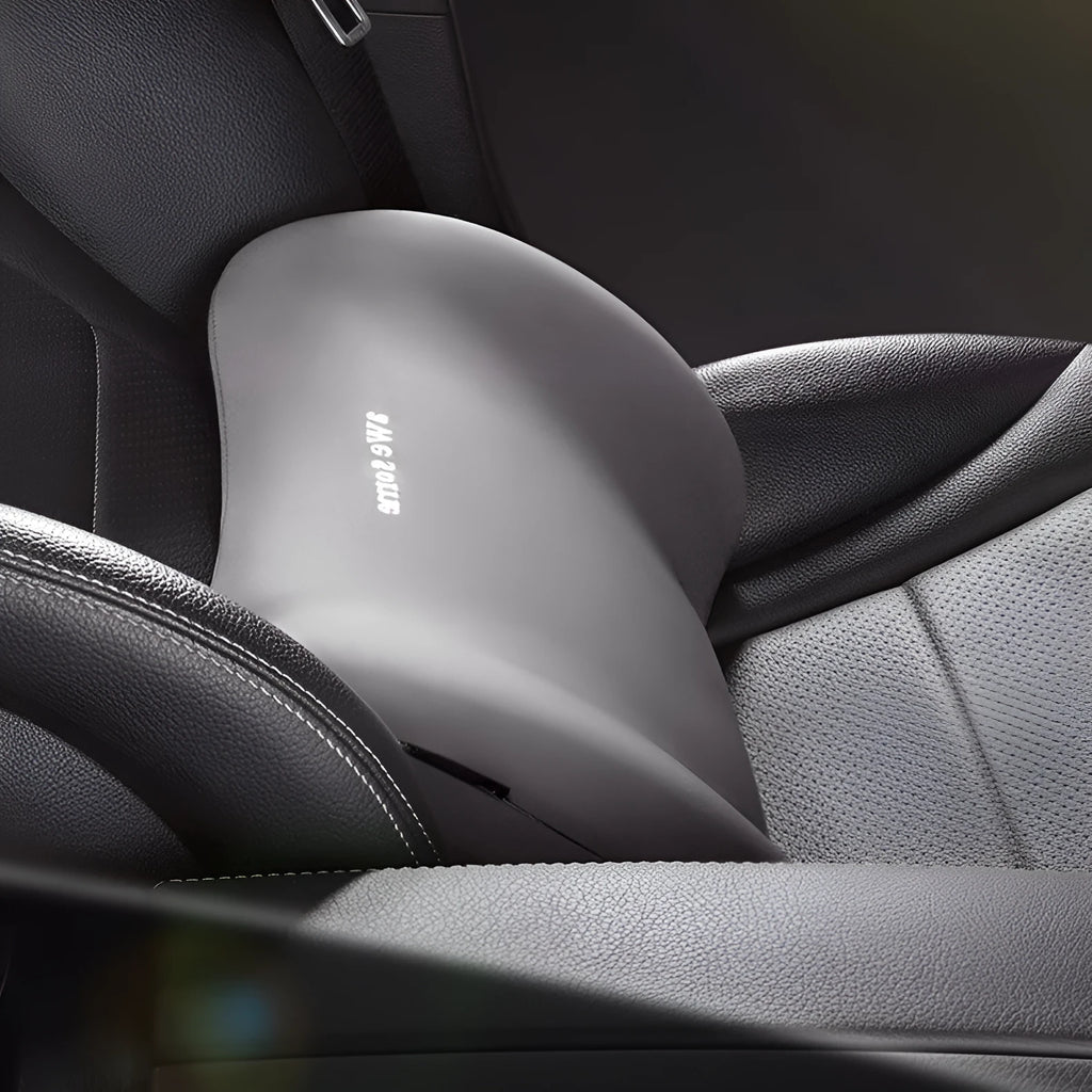 Automotive headrest and lumbar support pillow set with cow head design in cloth covers