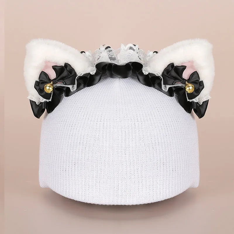 Soft plush ski helmet decoration hat with a cute cartoon design in various colours.