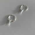 Geometric star shape ear clips with white gold electroplated finish, personality statement jewellery for women