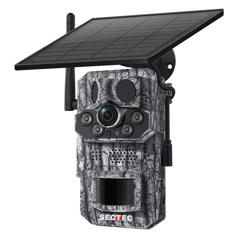 Solar hunting camera with 4G GPS positioning, IP65 waterproof, 3MP/2K resolution and infrared night vision