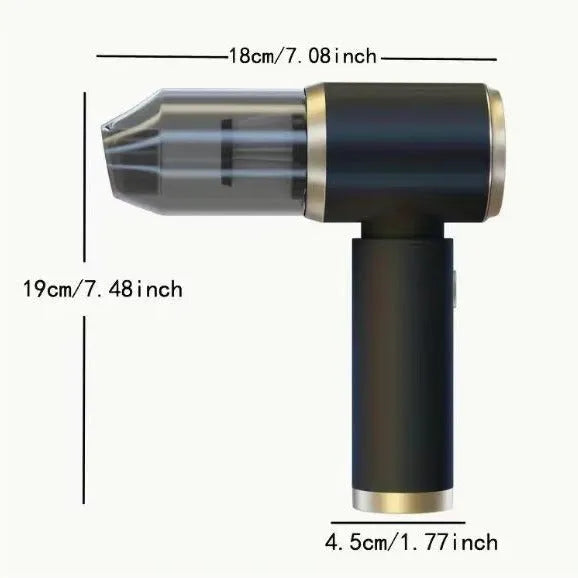 Handheld car cleaner suction blowing wireless rechargeable 7.4V in black, green, or white