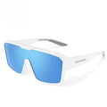 A pair of large frame cycling goggles with polarized TAC lenses and a full rim TR frame.