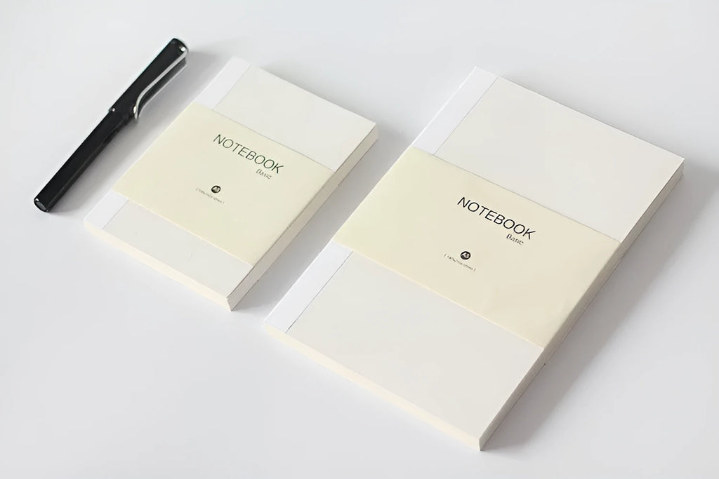 Basic manual refill diary with 80 sheets of 100g Dowling paper in blank, checkered, or line styles