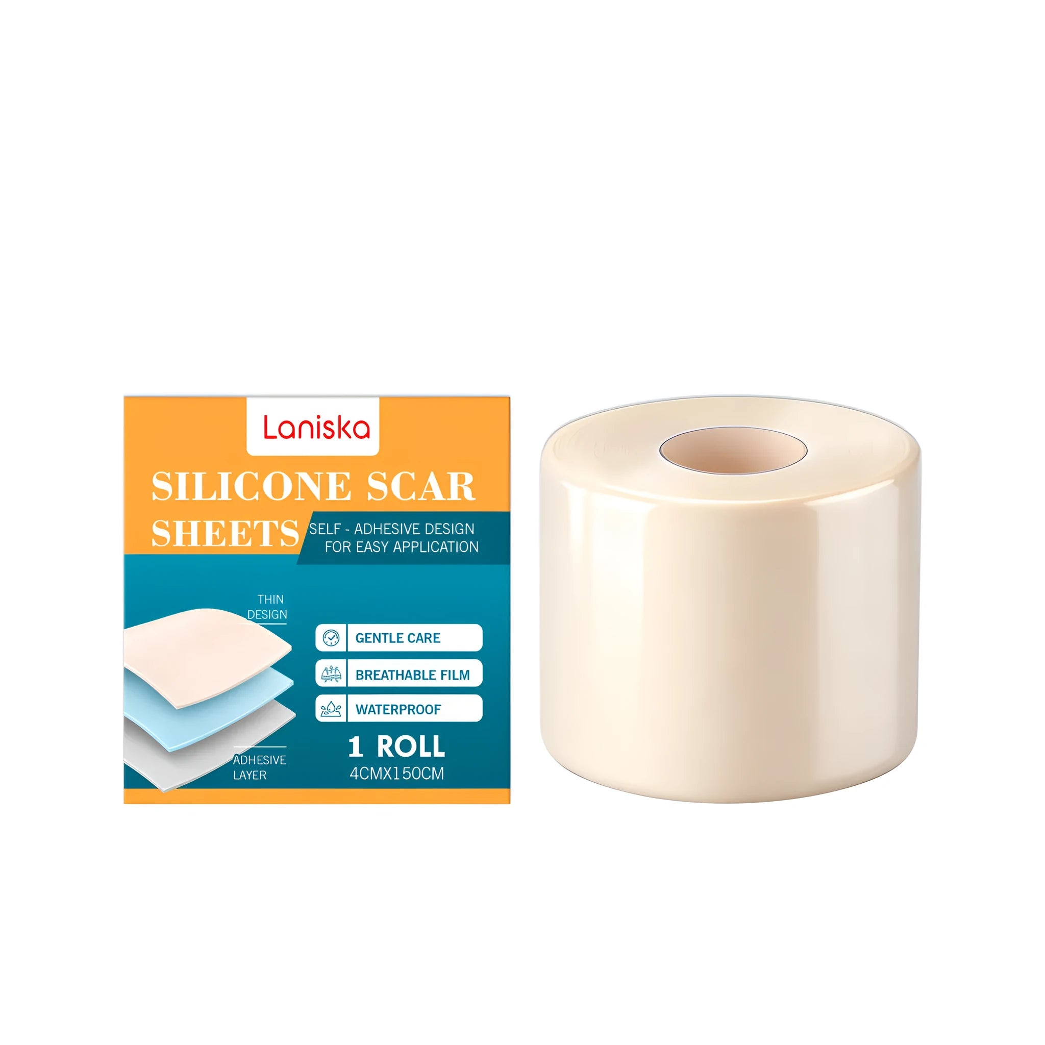Silicone scar patch roll for scar reduction, medical grade silicone gel sheet, reusable adhesive tape for scars