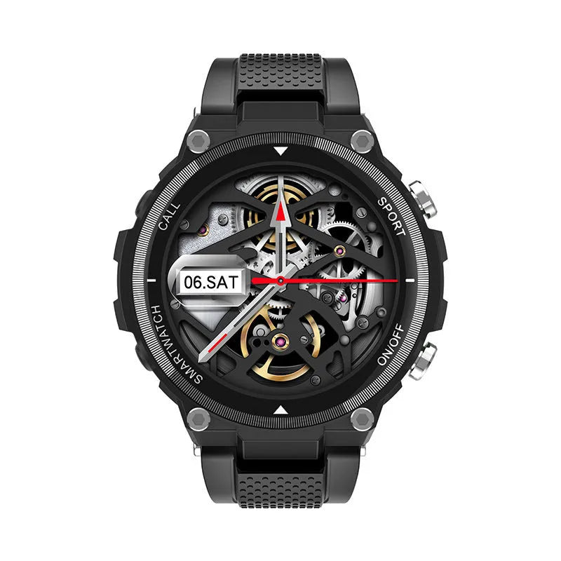 Smartwatch with 1.2 inch touch screen, TPU wristband, black or green, heart rate and sleep monitor