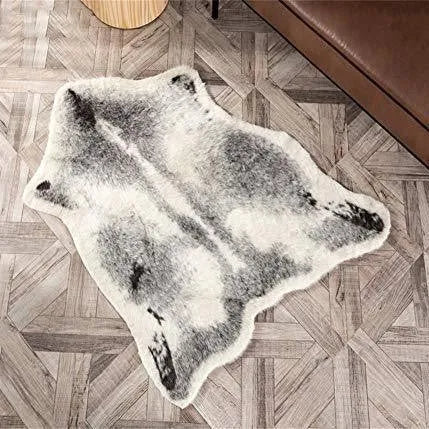 Light luxury floor mat with cute tiger print, made of imitation cashmere, machine washable, available in 40X120cm size