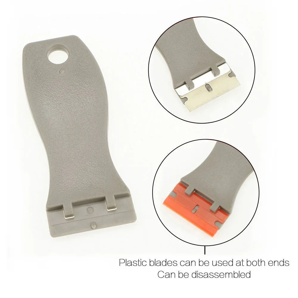 Stainless steel grey scraper 102mm for car film glue removal with metal blade