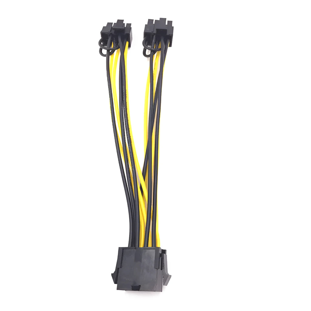 Graphics card power adapter cable with 8-pin female to dual 8-pin male connectors and 21cm oxygen-free copper wiring