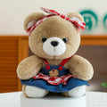 Rabbit plush toy 23cm height cute youth couple plaid women bear design PP cotton filling soft stuffed animal
