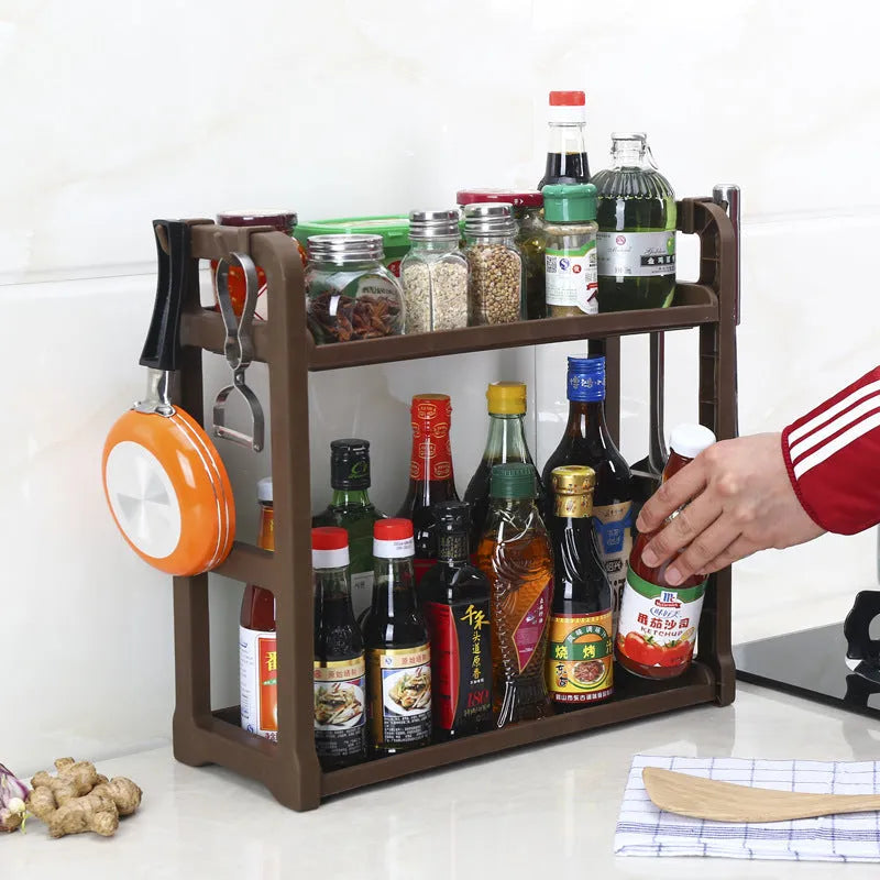 Foldable PP plastic kitchen storage shelving rack in one of five colour options