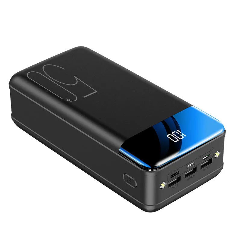 Black and white large capacity 50000mAh power bank with three USB ports