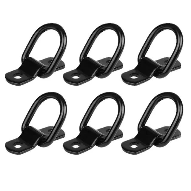 Black galvanized carbon steel pull ring floor hook for vehicle interior organisation