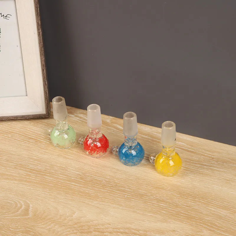 7cm coloured glass tobacco pipe in trumpet geometry design with transparent colour options