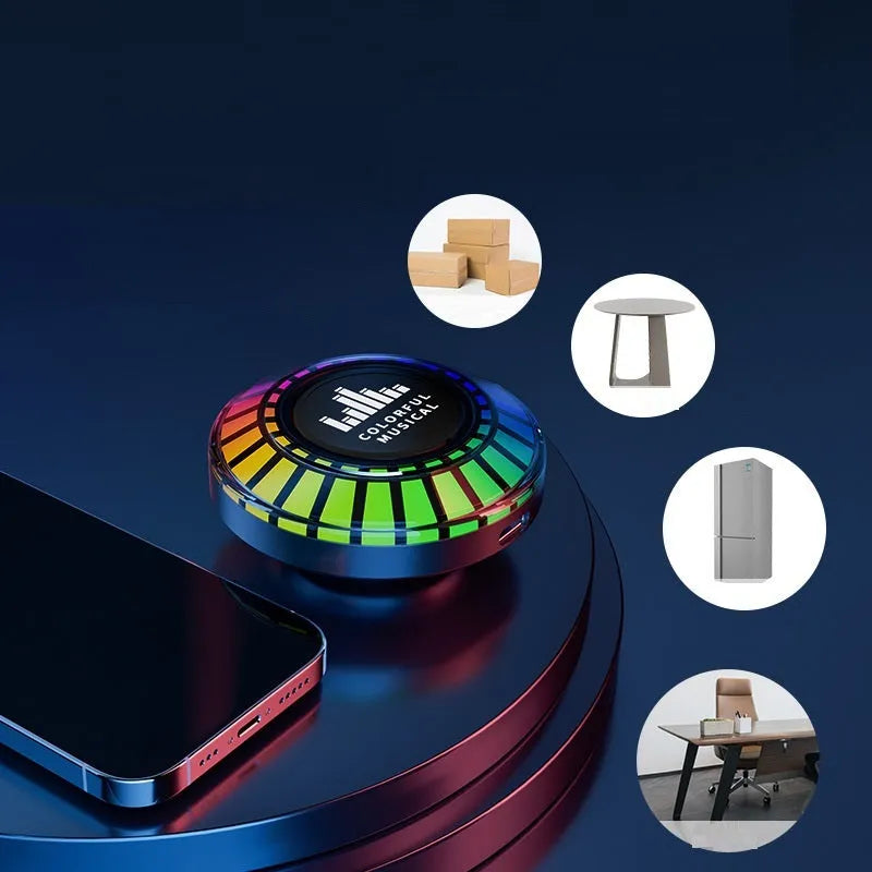 Compact cube-shaped voice-controlled Bluetooth LED lamp with polar light effects