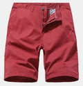 Men's blue denim shorts with elasticated waistband and straight loose leg.