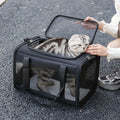 Oxford fabric pet carrier bag measuring 44x29x5cm with solid colour and contrasting edge options