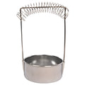 Silver stainless steel oil painting pen washer with a sprung metal clamp and leak plugs.