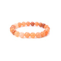 Handmade 8mm natural stone bead bracelet showing multiple gemstone colours in geometric bead design