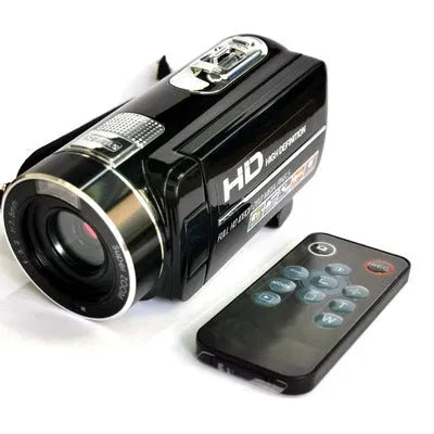 Black digital camera with 3.0 inch rotating LCD screen, CMOS sensor, HD 1080P video, 122x58x60mm, 315g