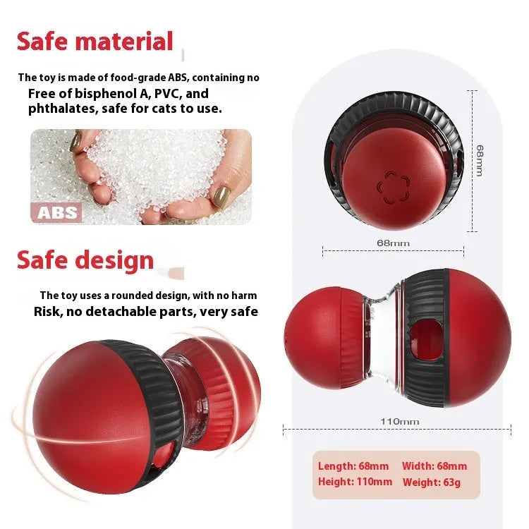 Plastic rotating cat toy ball with super ball design and sound effects